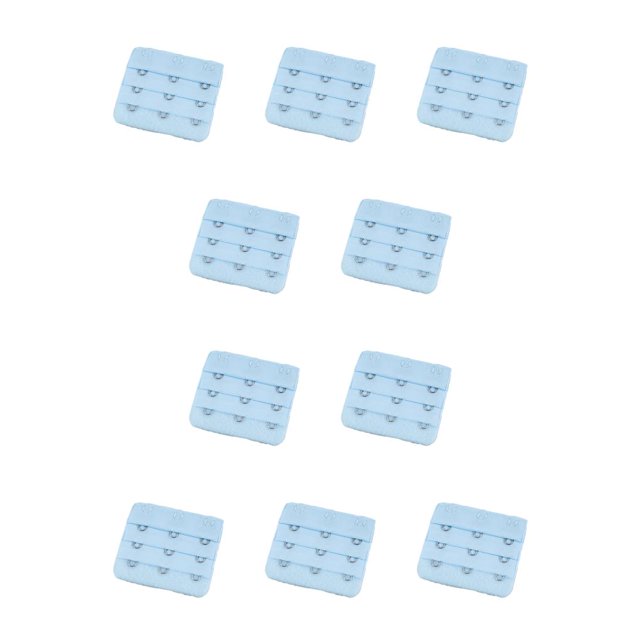 sweethay Correa de extensión Extensores de sujetador Hebilla 3 ganchos Ganchos transpirables Íntimos elásticos apretados 3 filas para ropa azul claro 10Conjunto