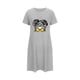 thumbnail image 4 of Camisón corto de talla grande para mujer, camisón de manga corta con estampado de pecho a la moda, camisón para mujer, 4 of 5