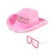 thumbnail image 3 of Sombrero de vaquero del oeste, accesorio para disfraz de cosplay, fiesta de disfraces y espectáculo. Rosa, 3 of 8