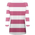 thumbnail image 4 of Bowake Sweatshirts à Manches 3/4 Col Rond pour Femmes, Pull à Rayures Color Block, Tuniques Décontractées d'Automne, 4 of 5