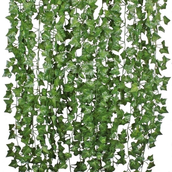 Coolmade 12 Pack 84ft Artificial Ivy Garland, UV Resistant Fake Silk Ivy Vines for Wall Bedroom Wedding Outdoor Decor