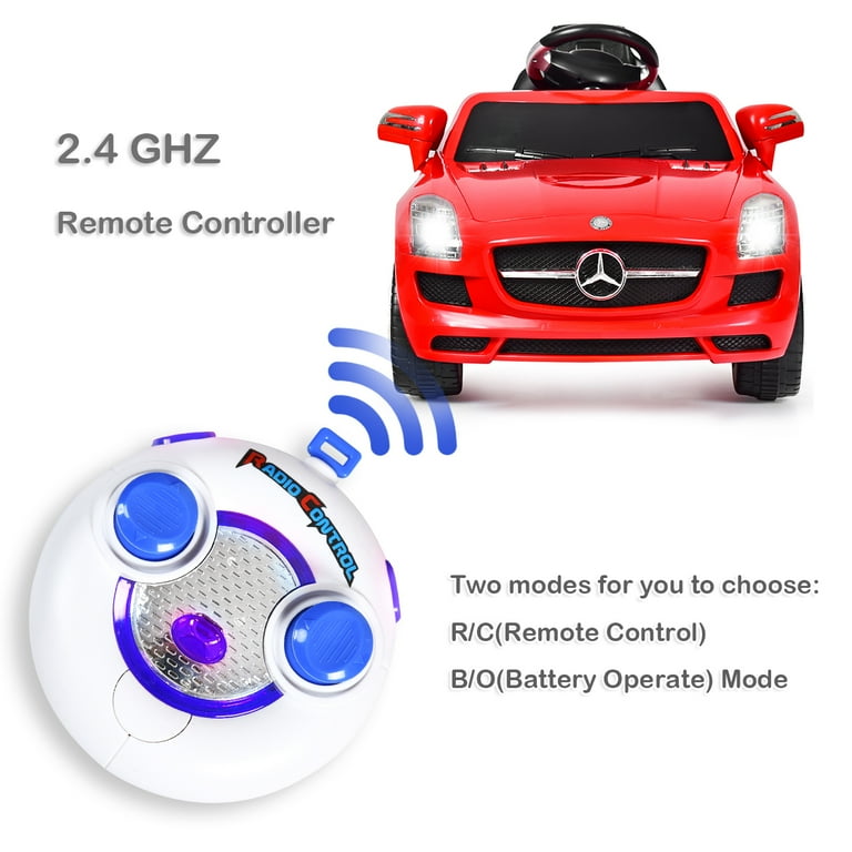 Goplus Toddler Baby Drivable Red Mercedes Benz SLS R/C MP3