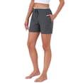 thumbnail image 4 of INSPIRE CHIC Womens Pajama Shors Elastic Waist Jersey Knit Soft Casual Contrast Hem Sleepwear Lounge Bottoms with Pockets L Black, 4 of 6