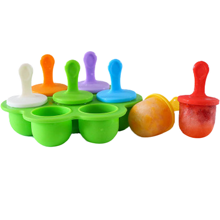 

1 Pcs 7-Cavity Popsicle Mold Fresh Fruit Frozen Quick-Frozen Tray Mini Silicone Popsicle Mold Lollipop And Ice Cream Mold Green