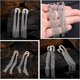 thumbnail image 2 of Pendientes largos Liling con borlas chapados en oro blanco hipoalergénicos, 2 of 4
