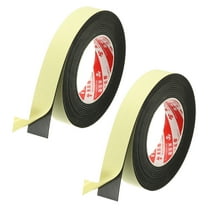 1 Inch x 16.4 Ft Weather Stripping Door Seal Strip, 2 Roll 2mm Thick EVA Self Adhesive Foam Seal Tape for Door Window Insulation, Black
