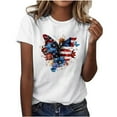 thumbnail image 2 of GaThRRgYP Summer Essential Short Sleeve Blouse - Women's Tops,Women's Fashion Independence Day Printed Round Neck Short Sleeve Multicolor XL, 2 of 5