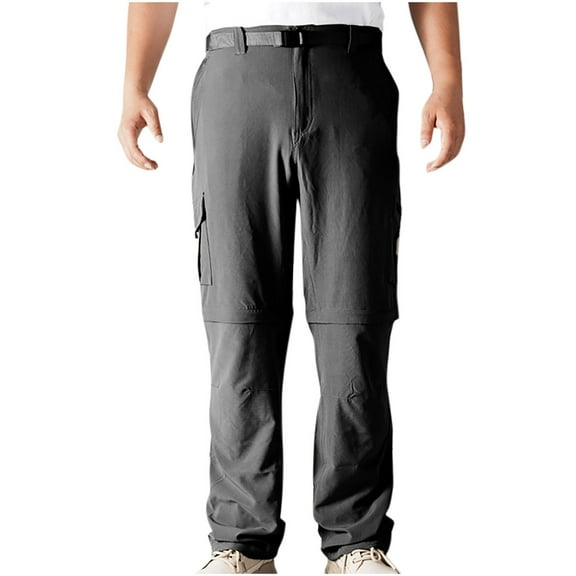 zfhfof Men's Convertible Hiking Pants with Belt Zip Off Lightweight Quick Dry Fishing Pants Causl Camping Travel Outdoor Cargo Pants