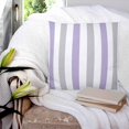 thumbnail image 3 of Purple Grey Stripe 16x16 Pillow Covers Set of 2, Modern Farmhouse Vertical Striped Throw Pillow Covers Decorative Couch Cushion Case, Microfiber Square Pillowcases for Bedroom Car Living Room, 3 of 7