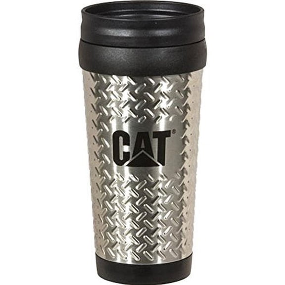 Caterpillar CAT Equipment Stainless Steel 14oz. Diamond Plated Travel Mug