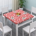 thumbnail image 3 of Red Christmas Deer and Gift Pattern Square Fitted Tablecloth with Elastic Edge,Square Table Cover,Washable Elastic Table Cover for Home Kitchen Party Decor 34"x34", 3 of 6