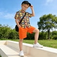 thumbnail image 5 of Dailycode Small Short Sleeve Button Down Shirts Lion Face Bird Rainbow Casual Shirt 3-10 Years, 5 of 9