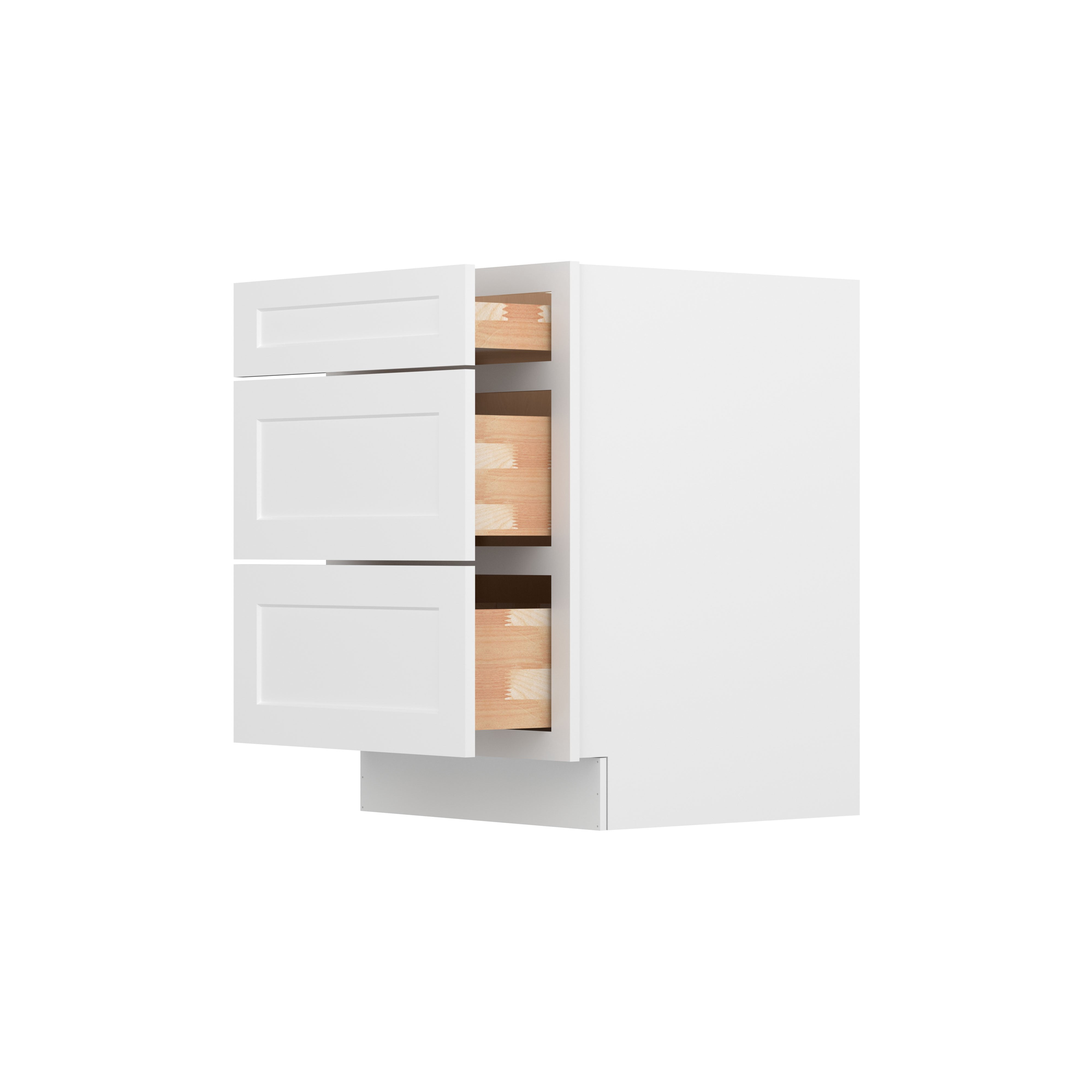Furinno Shaker Drawer Base Kitchen Cabinet with 3-Drawers, Ready to Assemble, 24 D x 24 W x 34.5 H, White