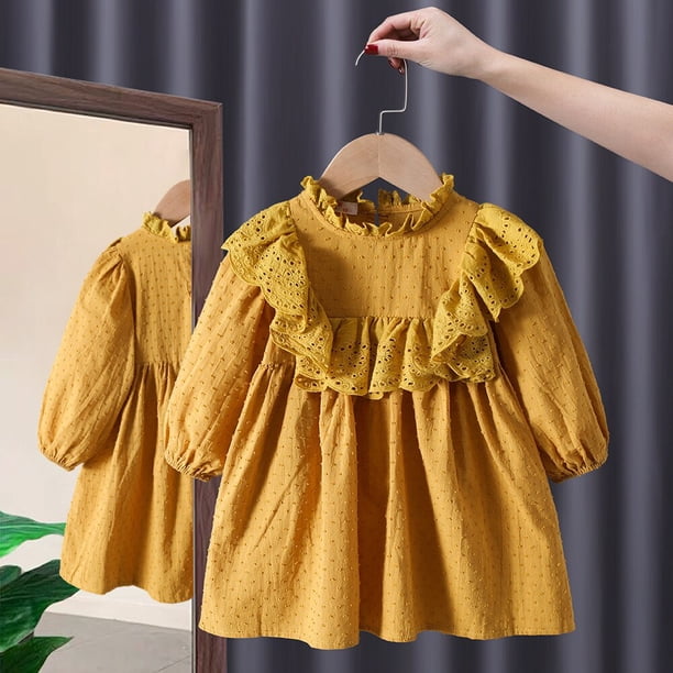 Vestido de flores retro para niñas, ropa para niños, cuello Peter, ropa para niños, lindo vestido de princesa, nueva moda, primavera zhangmengya unisex