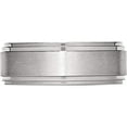 thumbnail image 3 of Stainless Steel Polished With Brushed Center 8mm Ridged Edge Band (Size 12.5) Made In China sr24-12.5, 3 of 5