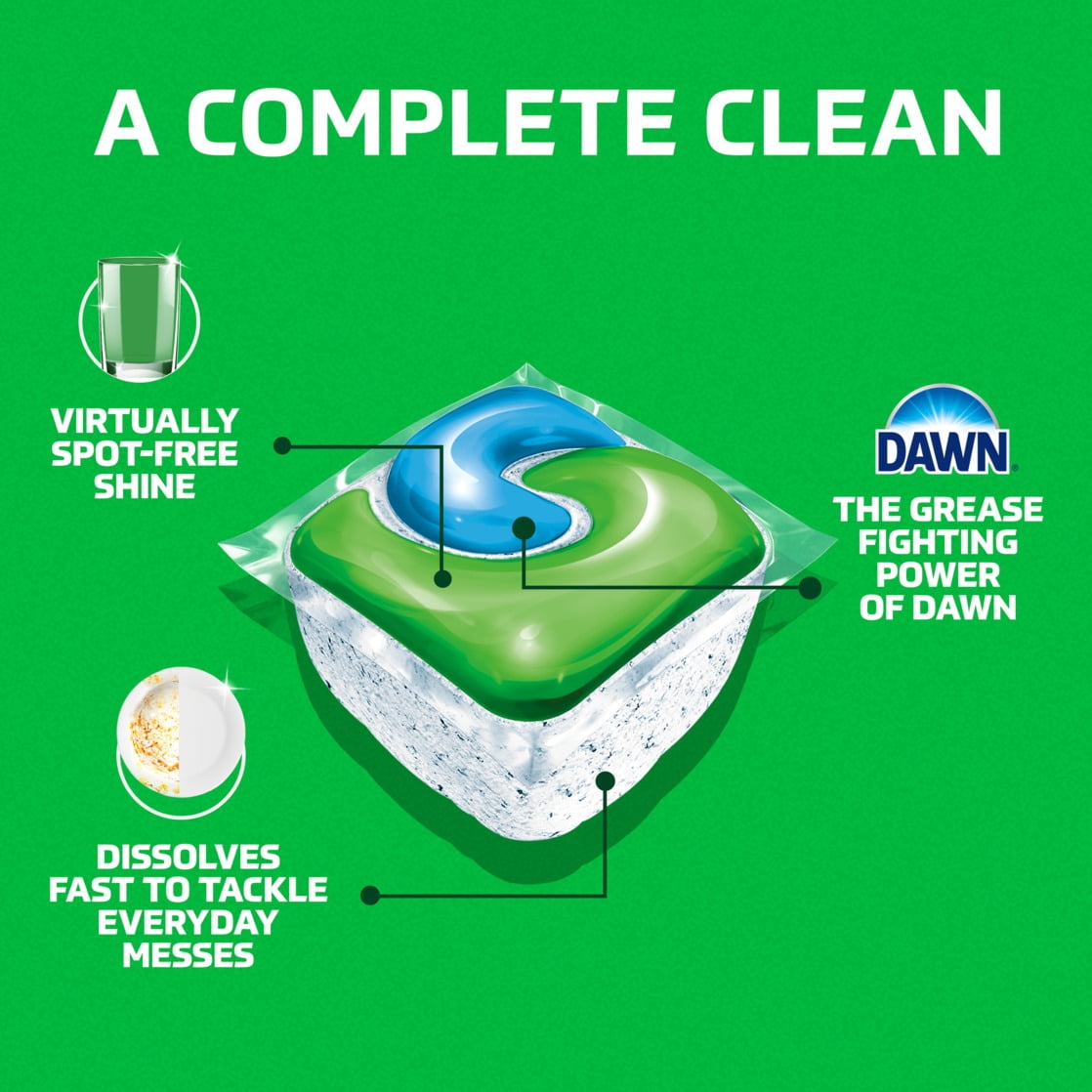 (4 pack) Cascade Complete Dishwasher Detergent Fresh, 33ct