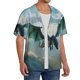 thumbnail image 2 of Fotbe Cloud Sky Green Dragon Camisa Estampada de Manga Corta para Hombre, Casual de Verano, Estilo Playero, Sin Arrugas-3X-Large, 2 of 5