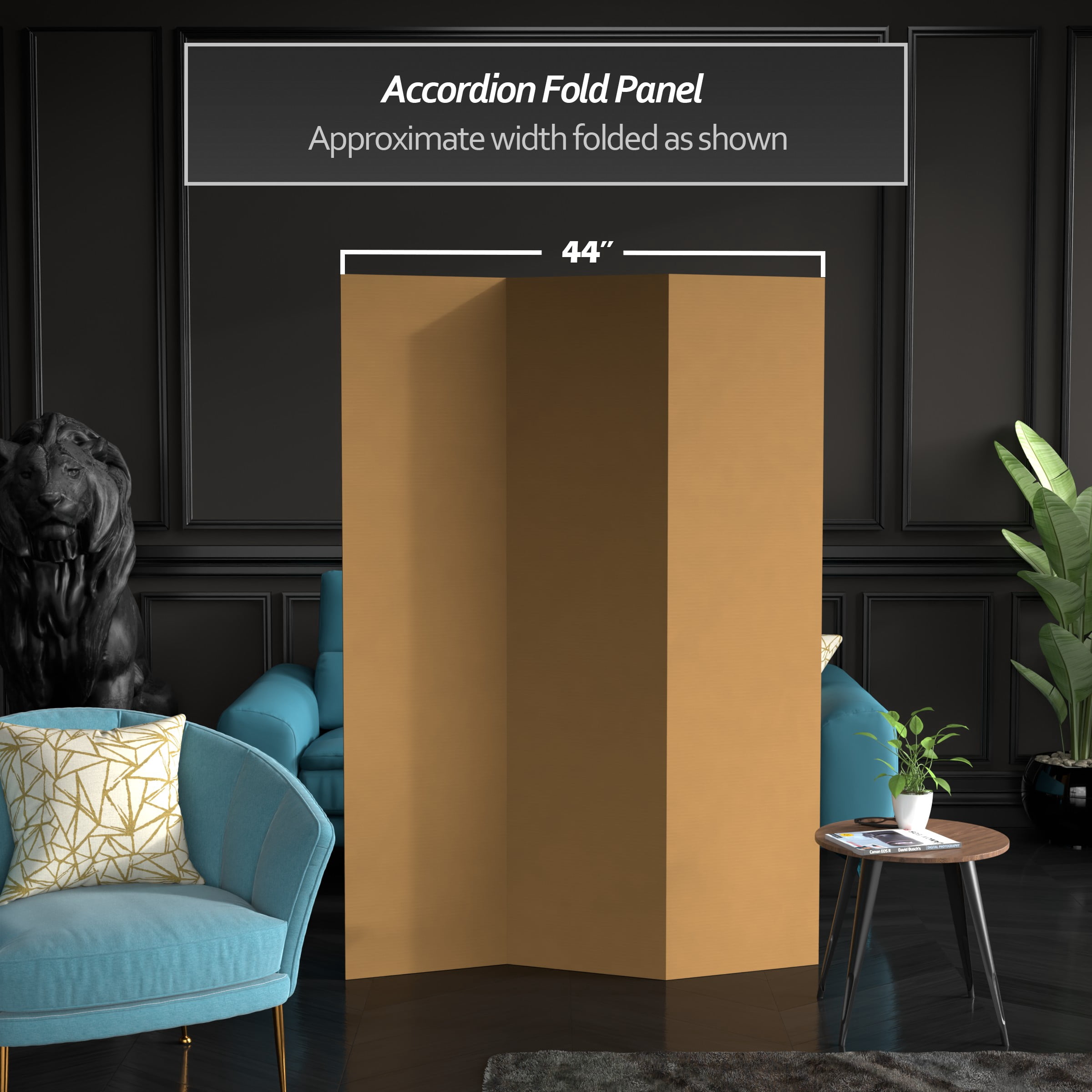 6 ft. Tall Plain Brown Cardboard Privacy Screen Room Divider - 3 Panel