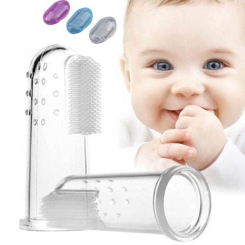 Baby Kid Soft Silicone Finger Toothbrush Gum Massage Brush Clean Teeth Box T3 