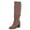 dark brown, variant on Ladies' pointed-toe mid-heeled knee-length boots with side zippers