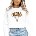 thumbnail image 2 of Mom Bull Skull Sweatshirt for Women Trendy Western Country Style Crewneck White Sweatshirt Adult Medium, 2 of 7