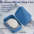 thumbnail image 2 of Solid Shampoo Bar Holder, Large Leakproof Travel Soap Case, Silicone Soap Box with Draining Layer for Camping Gym (C), 2 of 6