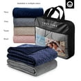 thumbnail image 2 of Nalah 100% Cotton Weighted Blanket - 8 Pounds, Calm Sleeping, Quilted Cover, 48" x 72", Navy, 2 of 10