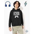 thumbnail image 2 of Tstars Boys Video Game Hoodie - I Paused My Game to Be Here - Gamer Gift Hoodie - S, Black, 2 of 6