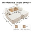 thumbnail image 4 of Teddy Fabric No Assembly Boneless Sofa, 32D High-Density Sponge, Fluffy Comfy Couch with Contrast Color Design for Living Room (White, 77.2" with Double Chaise), 4 of 9