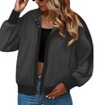 thumbnail image 4 of BXINGOHAI Hooded Women's Athletic Full Zip Lightweight Workout Jacket with Pockets Black 2XLL, 4 of 5