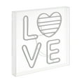 thumbnail image 3 of LOVE 15" Square Contemporary Glam Acrylic Box USB Operated LED Neon Light, White/Rainbow, 3 of 7