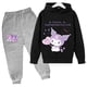 thumbnail image 4 of Chándal informal divertido de Hello Kitty para niños, sudaderas con capucha Kuromi para niños, conjuntos de 2 piezas, pantalones largos, trajes para niñas bebés, chándal deportivo, 4 of 5