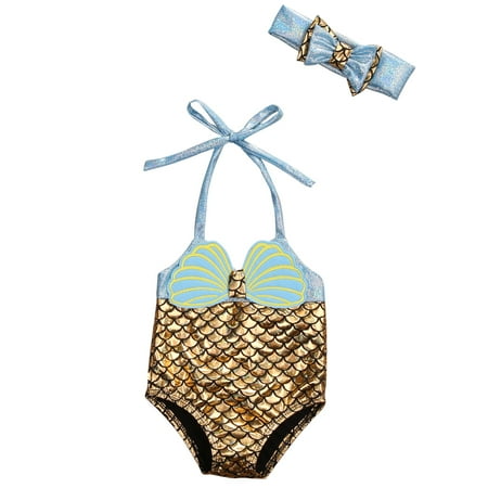 

Bagilaanoe Toddler Baby Girl One-Piece Swimsuit Print Sleeveless Lace-up Bikini Swimwear 0-8T Kids Bathing Suit Beachwear