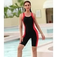 thumbnail image 4 of Women's Athletic One Piece Swimsuit Boyleg Racerback Knee Length Bathing Suit, 4 of 7
