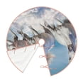 thumbnail image 2 of Daiia Horses Running Through The Water Drawing Merry Christmas Tree Skirt , Xmas Large Lace-up Tree Skirt, Santa Snowflakes Rustic Home Decorations New Year Party Farmhouse Decor-48", 2 of 7