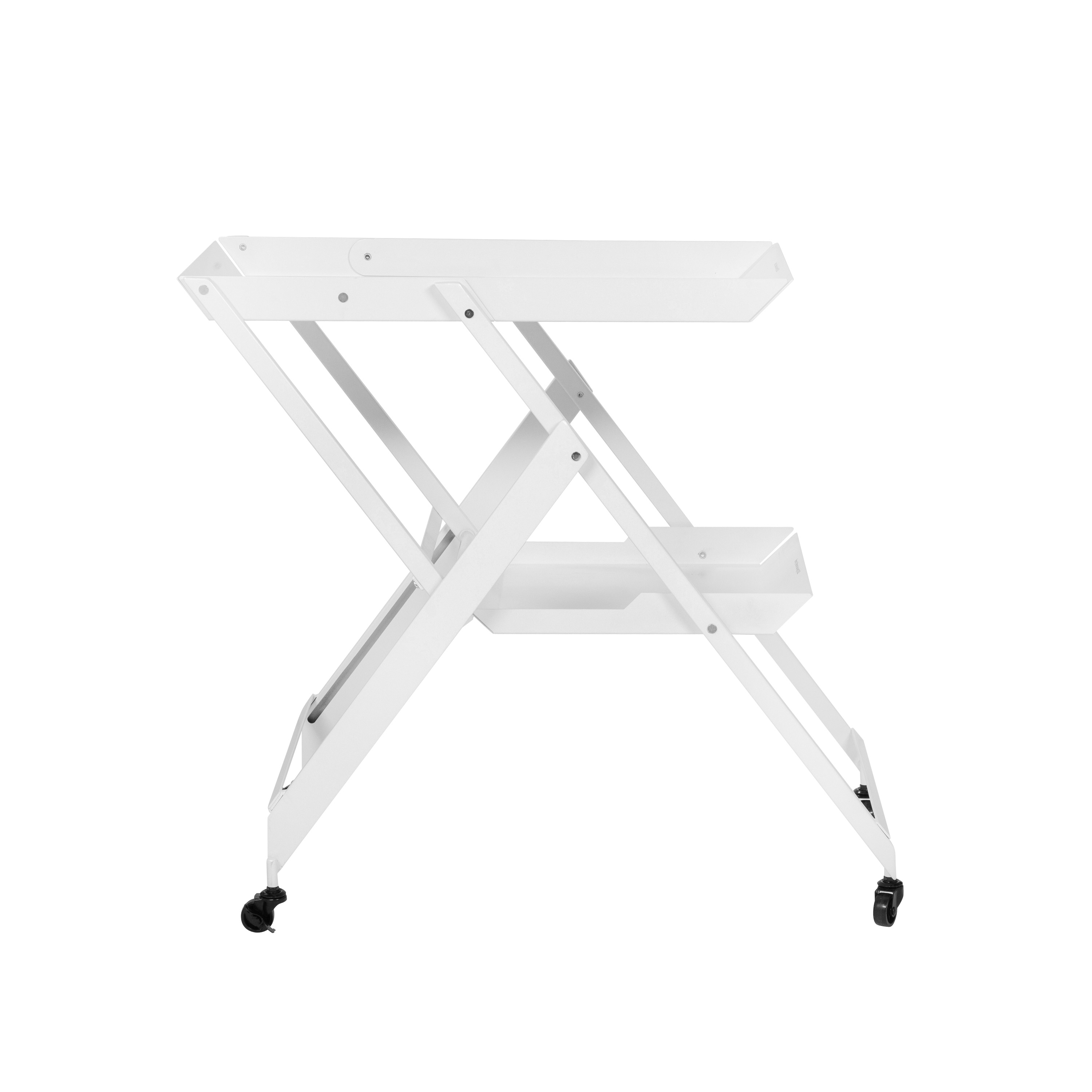 Furniture of America Perth Modern Metal 2-Shelf Serving Cart, White