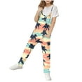 thumbnail image 2 of uublik Girls Casual Jumpsuits 5-14 Years Sleeveless Playsuit Long Pants Loose Romper Casual Beige, 2 of 3