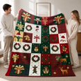 thumbnail image 3 of SPXUBZ Christmas Patchwork Throw Blanket 50x60 Inch, Holiday Pattern Soft Fleece Blanket, Cozy Seasonal Home Decor for Sofa Bed 50"x40", 3 of 5