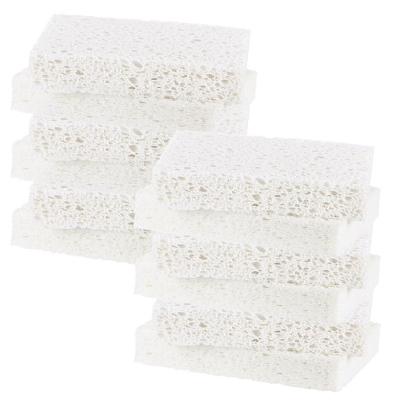 Uxcell 12-Pack Kitchen Sponges, Condense Eco Cellulose Non-Scratch Scrub Heavy Sponge Clean Tough Messes Dish Scrubber [White]