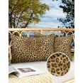thumbnail image 2 of Outdoor Throw Pillow Cover Wild Animals Leopard Skin Texture Waterproof Cushion Covers 2 Pack Points on Brown Pillow Cases Home Decoration for Patio Garden Couch Sofa, 2 of 6