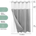 thumbnail image 4 of unique No Hook Shower Curtain Set Waffle Weave with Snap in Fabric Hotel Grade Bath, 4 of 5