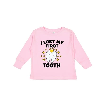 

Inktastic I Lost My First Tooth with Cute Tooth and Sparkles Gift Toddler Boy or Toddler Girl Long Sleeve T-Shirt