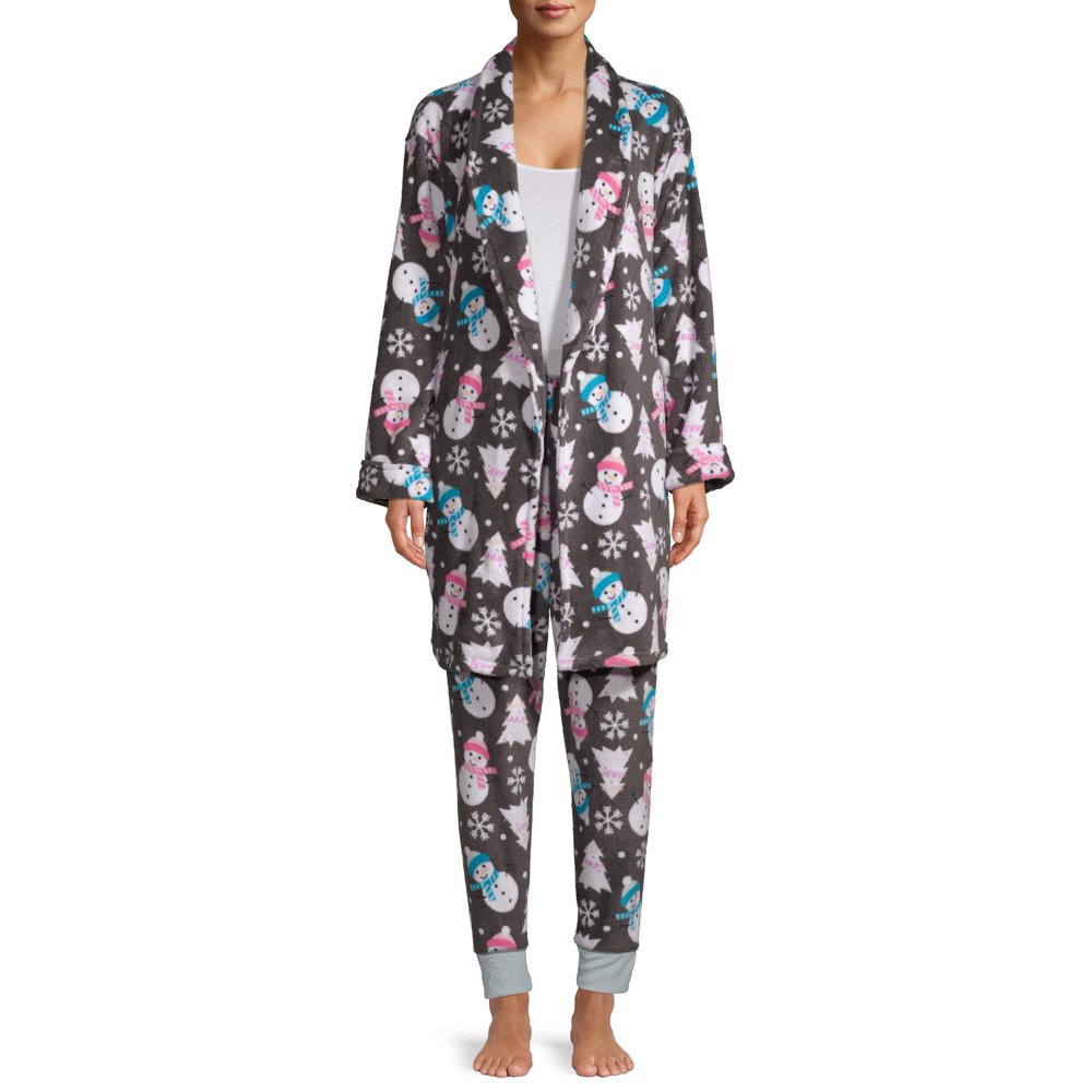Sleep & Co Sleep & Co Women's 2Piece Robe and Pant Sleep Set
