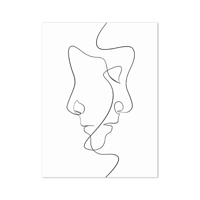 Single Line Face Art Print Minimalist Poster Woman Face One Line Drawing Neutral Wall Art Canvas Painting Home Room Wall Decor
