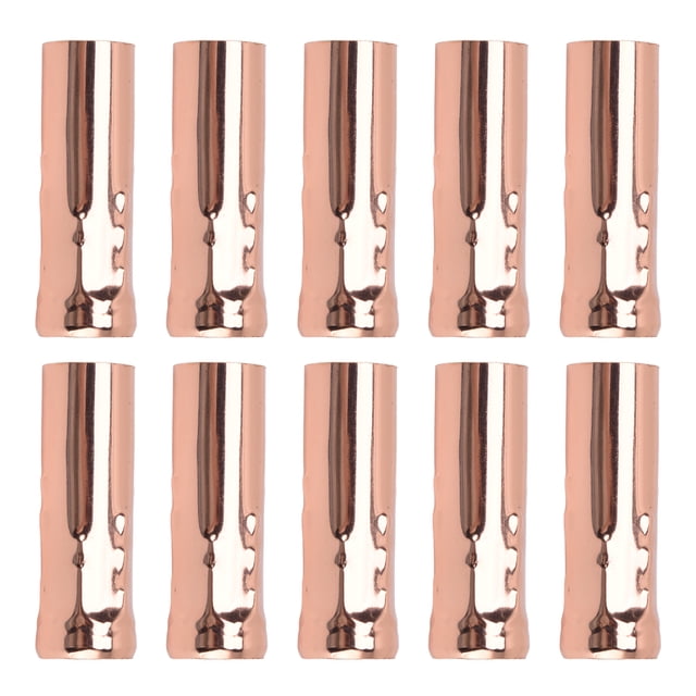 10 tubos metálicos E14 para portalámparas de vela, base de lámpara, accesorios de iluminación, 25 x 80 mm, oro rosa
