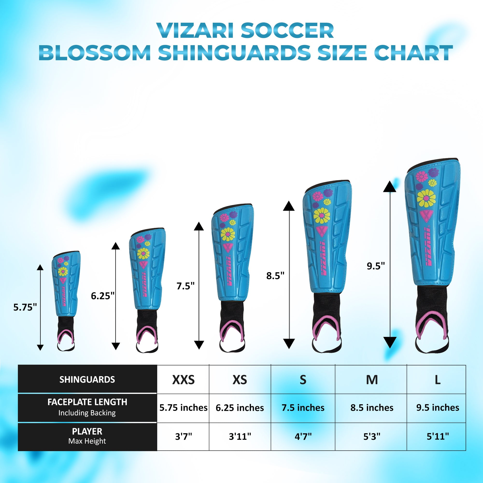 shin0920shinページ Blossom Soccer Shin Guard-Blue – Vizari Sports