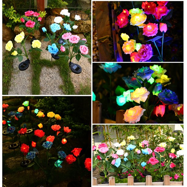 Mario Party Switch Luces Solares Decorativas Para Jardín - Pack De 2, Forma De Flores O Fuegos Artificiales, Multicolor, Resistentes A La Intemperie La Luz De La Luciernaga