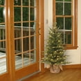 thumbnail image 3 of National Tree Company Pre-Lit Feel Real® Artificial Mini Christmas Tree, Green, Nordic Spruce®, Clear Lights, Includes Burlap Bag Base, 3 Feet, 3 of 3