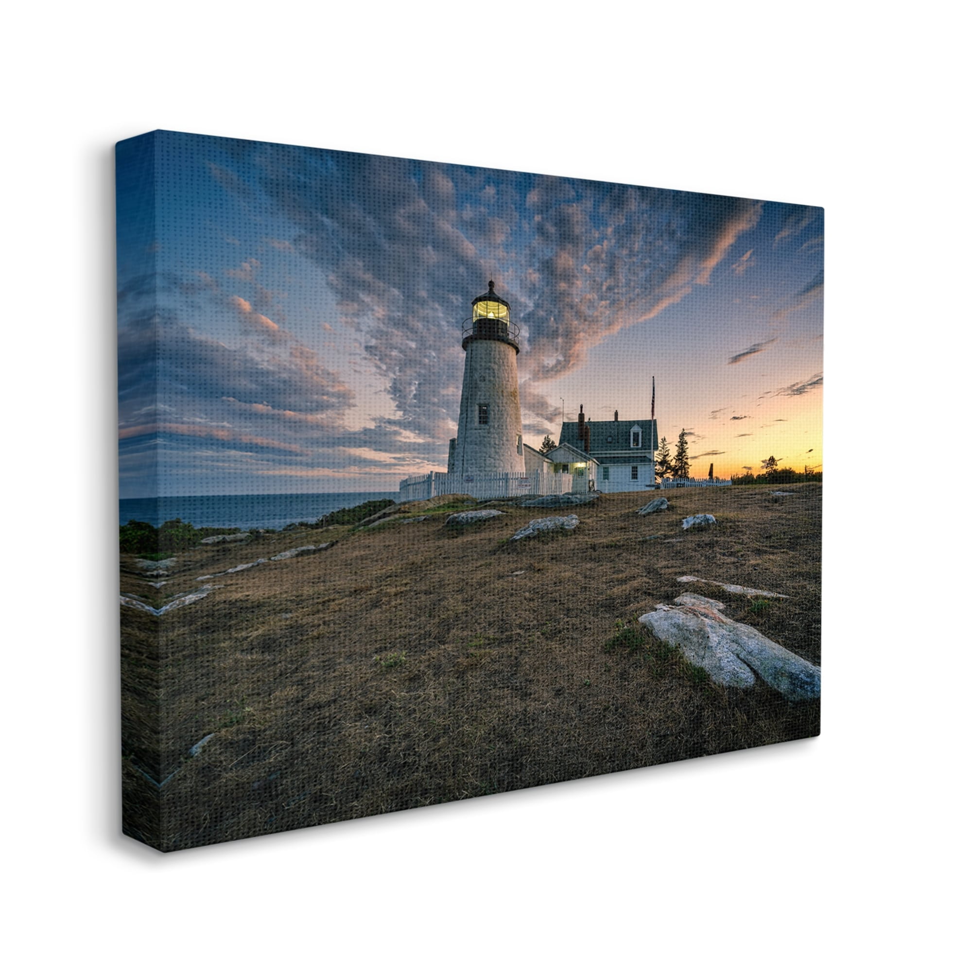 Stupell Maritime Lighthouse Clouds Landscape Landscape Photography Gallery Wrapped Canvas Print Wall Art