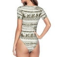 thumbnail image 4 of The Xecao Rice Harvest Women's Crew Neck Body Suit, a short-sleeved bodysuit and basic swimsuit, both comfort and style for dating and daily life, 4 of 9